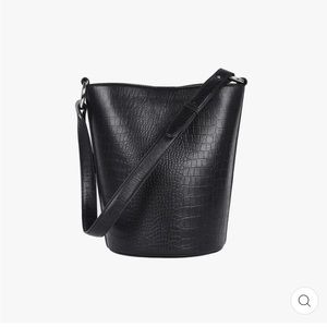 Hyer Goods Leather Convertible Bucket Bag Black